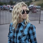 Milwaukee Leather MNG21617 Women’s Black and Aqua Long Sleeve Cotton Flannel Shirt - Image 4