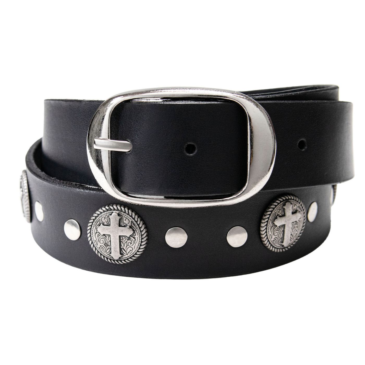 Milwaukee Leather MP7108 Men’s Don’t Thread On Me Black Leather Belt w/ Interchangeable Buckle – 1.5 inches Wide