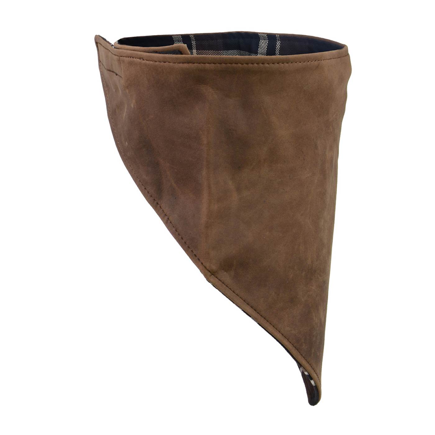Milwaukee Leather Unisex Brown Leather Neck Warmer – Fleece-Lined Cold Weather Motorcycle Face Cover – MP7590