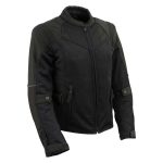 Milwaukee Leather Women’s Be Cool Black Textile Motorcycle Jacket w/ CE Armor – MPL22705