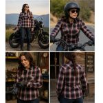 Milwaukee Leather MPL2604 Women’s Ember CE Armored Plaid Flannel Biker Shirt – Reinforced w/ Aramid Fiber - Image 2