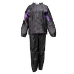 Milwaukee Leather MPL9601 Women’s Black and Purple Water Resistant Rain Suit w/ Reflective Material and Hoodie