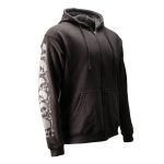MMCC Men’s Bare Bones Riding Hoodie – Premium Cotton, Reflective Skull Sleeve, Full Zip – MPM1680