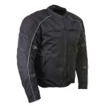 Milwaukee Leather Men’s Troubled Black Textile Motorcycle Jacket w/ CE Armor – MPM17029