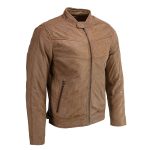 Milwaukee Leather SFM1835 Men’s Saddle ‘Cafe Racer’ Leather Jacket with Snap Button Collar