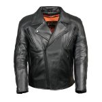 Milwaukee Leather Men’s Premium Black Leather Beltless MC Style Motorcycle Jacket w/ Side Stretch – SH1057