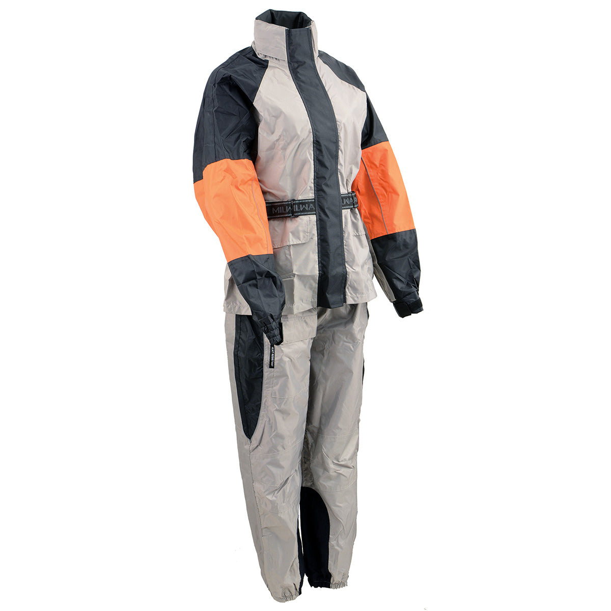NexGen SH2217 Men’s Orange and Silver Oxford Water-Resistant Rain Suit