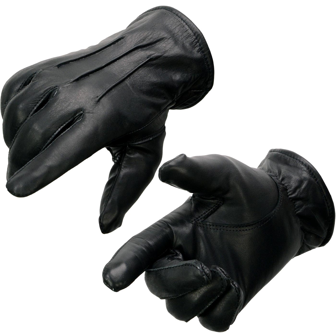 Milwaukee Leather SH234 Men’s Black Thermal Lined Leather Motorcycle Gloves w/ Cinch Wrist Closure