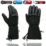 Milwaukee Leather Men’s Black Gauntlet Motorcycle Hand Gloves-Black Leather Waterproof Gel Palm Soft Skin-SH292 - Image 4