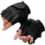 Milwaukee Leather SH442 Men’s Black Leather Gel Padded Palm Fingerless Motorcycle Hand Gloves W/ Soft ‘Genuine Leather’