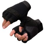Milwaukee Leather SH44610 Men’s Black Gel Padded Fingerless Motorcycle Mechanics Hand Gloves w/ Amara Cloth’