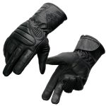 Milwaukee Leather SH451 Men’s Black Leather Gauntlet Racing Motorcycle Hand Gloves with Wrist and Knuckle Padding Protection