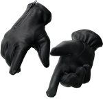 Milwaukee Leather SH866 Men’s Thermal Lined USA Deerskin Leather Black Motorcycle Gloves w/ Zipper Closure