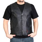 Hot Leathers VSM1030 Men’s Black ‘Conceal and Carry’ Leather Vest