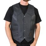Hot Leathers VSM1032 Men’s Black ‘Classic’ Leather Vest