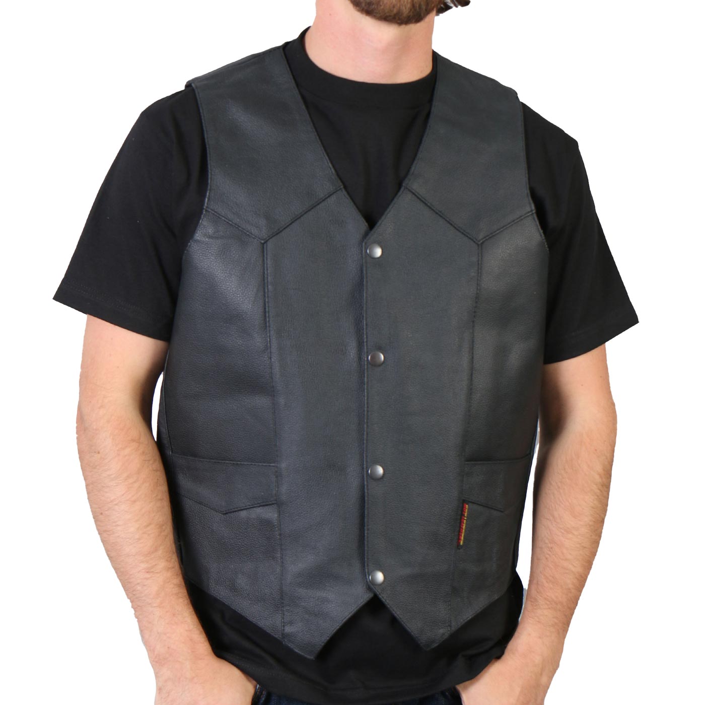 Hot Leathers VSM1032 Men’s Black ‘Classic’ Leather Vest