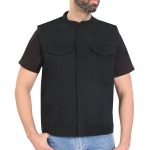 Hot Leathers VSM6201 Men’s Black ‘Conceal and Carry’ Hooded Denim Club Style Vest