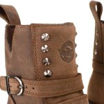 Milwaukee Leather MBL9306 Women’s Premium Brown Leather Double Strap Motorcyle Riding Boots - Image 12