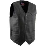 USA Leather 1201 Men’s Black ‘Club Style’ Classic Original Leather Vest - Image 7