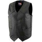 USA Leather 1201 Men’s Black ‘Club Style’ Classic Original Leather Vest