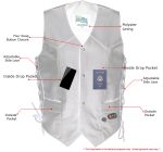 USA Leather 1202 Men’s Classic ‘Side Laced’ Black Leather 4 Button Western Style Motorcycle Vest - Image 2