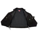 USA Leather 1204 Men’s Black ‘Dime’ Classic Leather Ten Pocket Motorcycle Biker Vest with Side Laces - Image 4