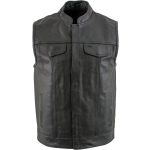 USA Leather 1205 Men’s Black ‘Combat Style’ Motorcycle Biker Leather Vest - Image 8