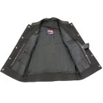USA Leather 1205 Men’s Black ‘Combat Style’ Motorcycle Biker Leather Vest - Image 9