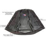 USA Leather 1205 Men’s Black ‘Combat Style’ Motorcycle Biker Leather Vest - Image 6