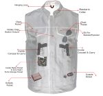 USA Leather 1205 Men’s Black ‘Combat Style’ Motorcycle Biker Leather Vest - Image 3