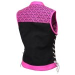 Milwaukee Leather MDL4051 Women’s ‘Skelly’ Black with Pink Motorcycle Denim Vest w/ Skull Embroidery - Image 15