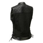 Milwaukee Leather MDL4052 Women’s ‘Skelly’ Black Motorcycle Denim Vest w/ Skull Embroidery - Image 13