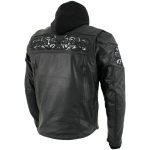 Milwaukee Leather Men’s Futile CE Armored Leather Motorcycle Jacket w/ Hoodie Liner, Reflective Skull – LKM17016 - Image 14