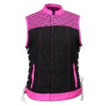 Milwaukee Leather MDL4051 Women’s ‘Skelly’ Black with Pink Motorcycle Denim Vest w/ Skull Embroidery - Image 17