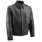 Milwaukee Leather LKM1704 Men’s Classic Aviator Style Bomber Black Leather Fashion Coat Jacket - Image 5