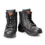 Milwaukee Leather MBL9328 Women’s Black Premium Leather Lace-Up Motorcycle Riding Boots w/ Inside Zipper