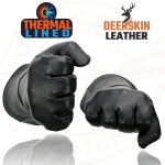 Milwaukee Leather Men’s Gauntlet Motorcycle Hand Gloves- Black Deerskin Long Cuff Thermal Lined Leather Palm – G317 - Image 2