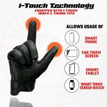 Milwaukee Leather MG7502 Men’s Black Leather Gel Palm Motorcycle Gloves w/ i-Touch and Cool-Tec Technology - Image 4