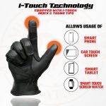 Milwaukee Leather MG7745 Women’s Black Deerskin Laced Wrist Motorcycle Gloves w/ Gel Palm and i-Touch Screen - Image 2