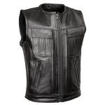 Milwaukee Motorcycle Clothing Co. Men’s Quick-Draw Stylesh Premium Black Leather MC Biker Vest MMC30001 - Image 13