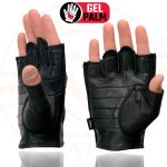 Milwaukee Leather SH195 Men’s Black Leather Perforated Gel Padded Palm Fingerless Motorcycle Hand Gloves W/ ‘Open Knuckle’ - Image 2