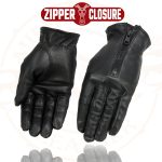 Milwaukee Leather SH722 Women’s Black Unlined Leather Lightweight Motorcycle Hand Gloves W/ Wrist Zipper Closure - Image 2