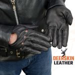 Milwaukee Leather SH869 Men’s Black Deerskin Leather Unlined Professional Driving Gloves - Image 2