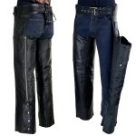 Milwaukee Leather LKM5723 Classic Black Leather Unisex Motorcycle Riding Biker Chaps for Men and Women - Image 6