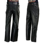 Milwaukee Leather LKM5727 Men’s Black Premium Leather Motorcycle Rider Protective Over Pants w/ Side Zipper Entry - Image 2