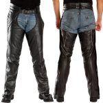 Milwaukee Leather LKM5721 Men’s Black Easy Fit Premium Leather Motorcycle Biker Rider Chaps - Image 2