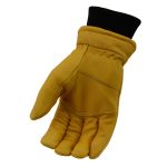 M Boss Motorcycle Apparel BOS37546 Men’s Yellow and Black Full Grain Deerskin Leather Motorcycle Gloves - Image 4