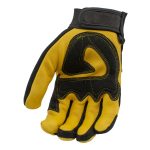 M Boss Motorcycle Apparel BOS37548 Men’s Yellow and Black Full Grain Deerskin Gloves - Image 2
