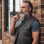 Milwaukee Leather MLM3510 Men’s Black/Beige Premium Leather Club Style Vest – Dual Closure Open Neck Motorcycle Vest - Image 4