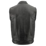 Men’s Premium Cowhide Leather Club Style Motorcycle Biker Riding Vest BZ6410 - Image 2